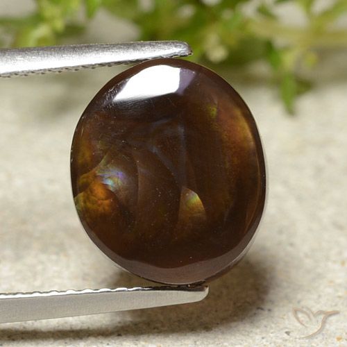 Multicolor Fire Agate Gem - 4.5ct Oval Cabochon (ID: 486659)