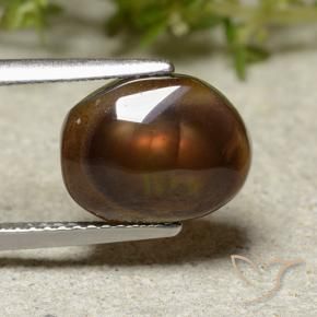 4.03 ct Multicolor Fire Agate Stone, Natural Fire Agate in Fancy Cabochon Shape for Sale