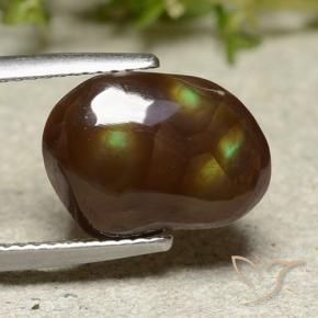 5.80 ct Multicolor Fire Agate Stone, Natural Fire Agate in Fancy Cabochon Shape for Sale
