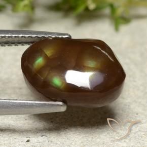 Fire Agate Gemstone in 13.4 x 9.8 mm Size for Sale, Fire Agate Stone in Multicolor Color