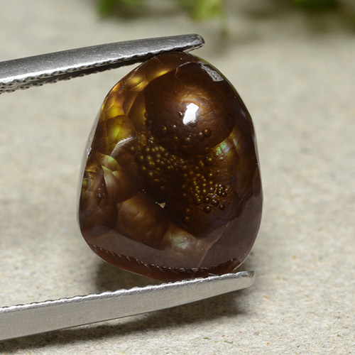 Multicolor Fire Agate Gem - 6.9ct Fancy Cabochon (ID: 486668)