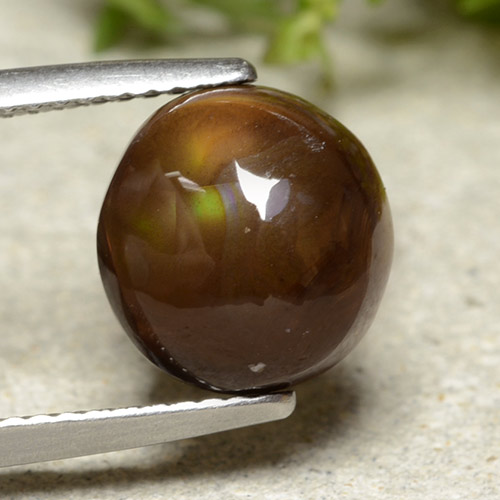 Multicolor Fire Agate Gem - 4.2ct Oval Cabochon (ID: 486669)