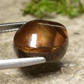 Fire Agate Gemstone in 13.9 x 11.5 mm Size for Sale, Fire Agate Stone in Multicolor Color