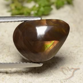 7.07 ct Multicolor Fire Agate Stone, Natural Fire Agate in Fancy Cabochon Shape for Sale