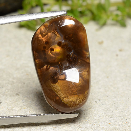 Multicolor Fire Agate Gem - 7.5ct Fancy Cabochon (ID: 486971)