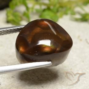 Fire Agate Gemstone in 13.4 x 10.9 mm Size for Sale, Fire Agate Stone in Multicolor Color