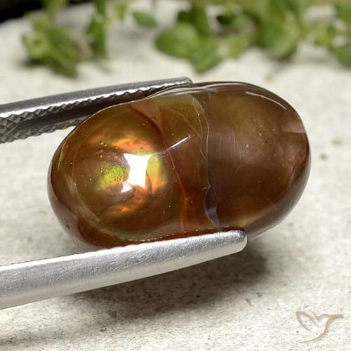 Fire Agate Gemstone in 16.4 x 11 mm Size for Sale, Fire Agate Stone in Multicolor Color