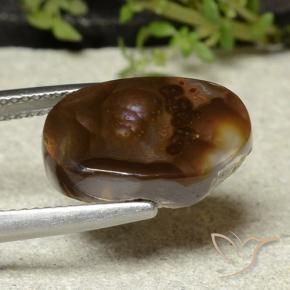 Fire Agate Gemstone in 16.2 x 10.7 mm Size for Sale, Fire Agate Stone in Multicolor Color