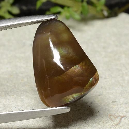 Agata di fuoco Cabochon fantasia da 8,38 ct dal Messico, dimensione 14,6x10,6 mm, purezza Opaque, pietra preziosa naturale non trattati, Agata di fuoco 1pc in colore Multicolore, durezza Mohs di 6,5 - 7 adatto per gioielli da indossare ogni giorno, Photo A