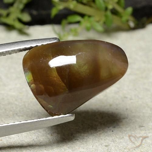 8.38 ct Multicolor Fire Agate Stone, Natural Fire Agate in Fancy Cabochon Shape for Sale