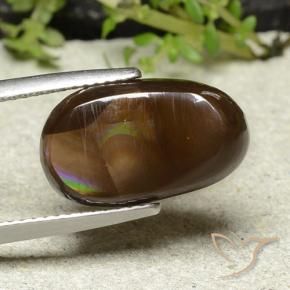 6.46 ct Multicolor Fire Agate Stone, Natural Fire Agate in Fancy Cabochon Shape for Sale