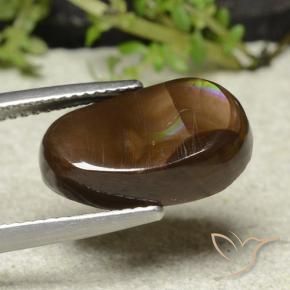 Fire Agate Gemstone in 16 x 9.6 mm Size for Sale, Fire Agate Stone in Multicolor Color