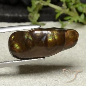 8.81 ct Multicolor Fire Agate Stone, Natural Fire Agate in Fancy Cabochon Shape for Sale