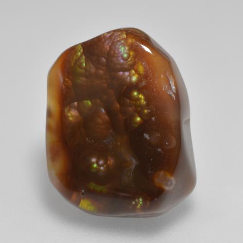 Multicolor Ágata de Fuego Gema - 8.1ct Cabujón Elegante (ID: 487187)