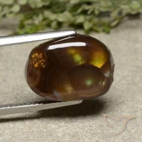 7.95 ct Multicolor Fire Agate Stone, Natural Fire Agate in Fancy Cabochon Shape for Sale