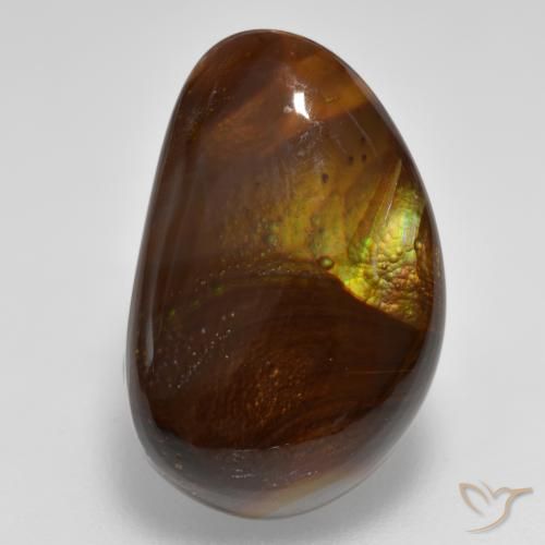 8.25 ct Multicolor Fire Agate Stone, Natural Fire Agate in Fancy Cabochon Shape for Sale
