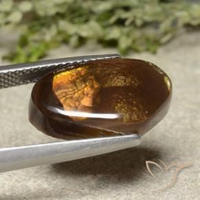 Fire Agate Gemstone in 15.9 x 9.9 mm Size for Sale, Fire Agate Stone in Multicolor Color
