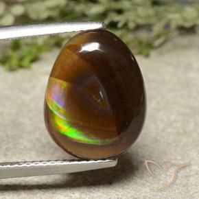 Fire Agate Gemstone in 14.2 x 11.3 mm Size for Sale, Fire Agate Stone in Multicolor Color