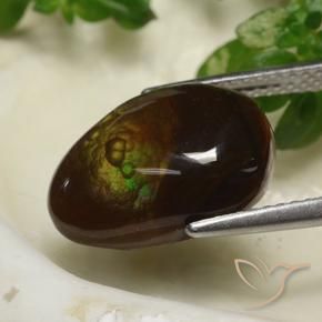 Fire Agate Gemstone in 14 x 10 mm (calibrated) Size for Sale, Fire Agate Stone in Multicolor Color
