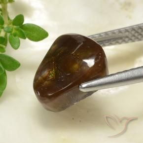 Fire Agate Gemstone in 10 x 8 mm (calibrated) Size for Sale, Fire Agate Stone in Multicolor Color