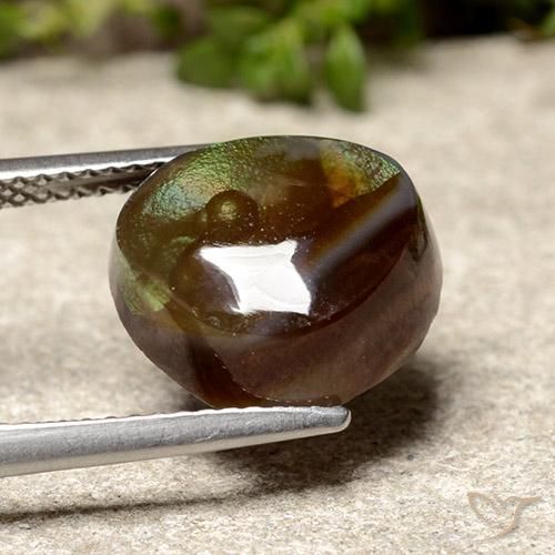 Fire Agate Gemstone in 12.1 x 10.9 mm Size for Sale, Fire Agate Stone in Multicolor Color