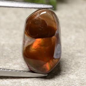 Multicolor Fire Agate Gem - 5.2ct Fancy Cabochon (ID: 488286)