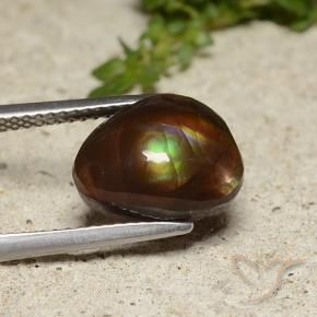 Fire Agate Gemstone in 11.7 x 9.5 mm Size for Sale, Fire Agate Stone in Multicolor Color