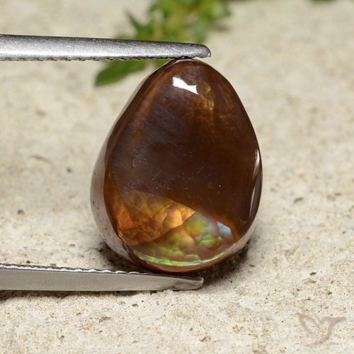 5.70ct Natural Multicolor Fire Agate, Pear Shape, Opaque