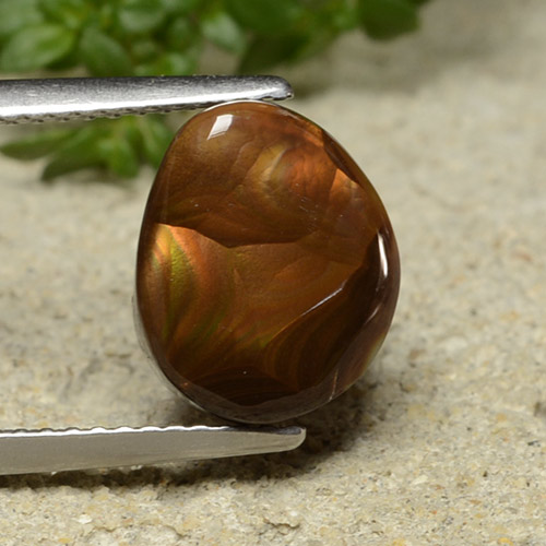 Multicolor Fire Agate Gem - 3.8ct Fancy Cabochon (ID: 488724)