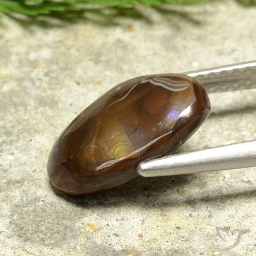 Fire Agate Gemstone in 12 x 8 mm (calibrated) Size for Sale, Fire Agate Stone in Multicolor Color