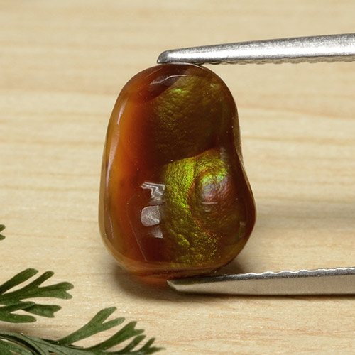 Multicolor Fire Agate Gem - 2.4ct Fancy Cabochon (ID: 489211)