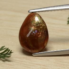 Mehrfarbig Feuerachat Edelstein - 2.3ct Birnen Cabochon (ID: 489215)