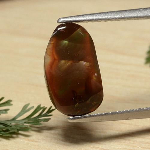 11,8x6,8 mm fancy-schliff mehrfarbiger Feuerachat aus Mexiko, Gewicht 2,22 ct, 1 Stück Feuerachat - Farbe: Mehrfarbig, natürlicher Edelstein in Opaque Reinheit, Mohs-Härte von 6,5 - 7 Geeignet für den täglichen Gebrauch im Schmuck, Photo A