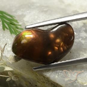 4.58 ct Multicolor Fire Agate Stone, Natural Fire Agate in Fancy Cabochon Shape for Sale