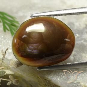 5.37 ct Multicolor Fire Agate Stone, Natural Fire Agate in Fancy Cabochon Shape for Sale