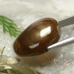 Fire Agate Gemstone in 13.3 x 10.5 mm Size for Sale, Fire Agate Stone in Multicolor Color