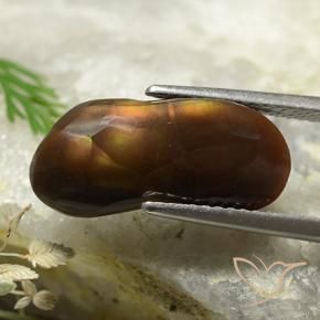6.42 ct Multicolor Fire Agate Stone, Natural Fire Agate in Fancy Cabochon Shape for Sale