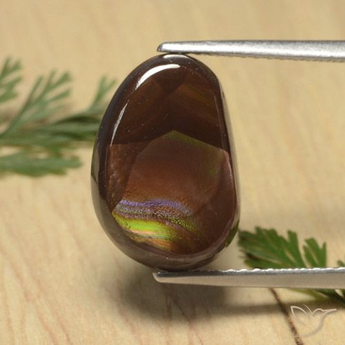 Agata di fuoco Cabochon fantasia da 5,12 ct dal Messico, dimensione 14,1x9,6 mm, purezza Opaque, pietra preziosa naturale non trattati, Agata di fuoco 1pc in colore Multicolore, durezza Mohs di 6,5 - 7 adatto per gioielli da indossare ogni giorno, Photo A