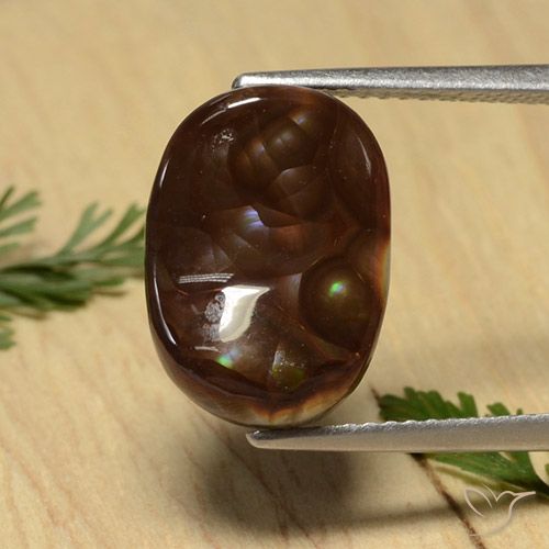 4.65ct Natural Multicolor Fire Agate, Oval, Opaque