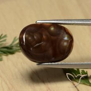 4.65 ct Multicolor Fire Agate Stone, Natural Fire Agate in Oval Cabochon Shape for Sale