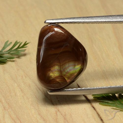 3.94 ct Trillion Fire Agate, 12.2 x 9.6 mm From Mexico, Photo A