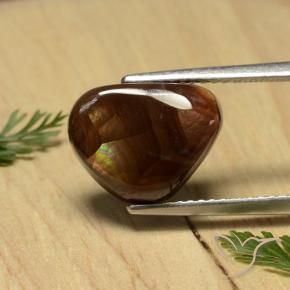 3.94 ct Multicolor Fire Agate Stone, Natural Fire Agate in Trillion Cabochon Shape for Sale