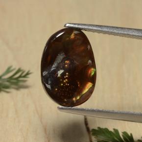 Многоцветный Огненный Агат Камень - 2.5ct Овал Кабошон (ID: 489241)