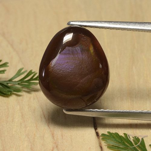 4.68ct Natural Multicolor Fire Agate, Pear Shape, Opaque