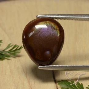 4.68 ct Multicolor Fire Agate Stone, Natural Fire Agate in Pear Cabochon Shape for Sale