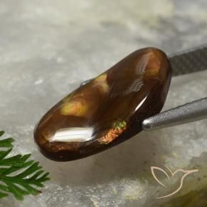 Fire Agate Gemstone in 14.2 x 8.5 mm Size for Sale, Fire Agate Stone in Multicolor Color