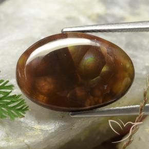 8.81 ct Multicolor Fire Agate Stone, Natural Fire Agate in Oval Cabochon Shape for Sale