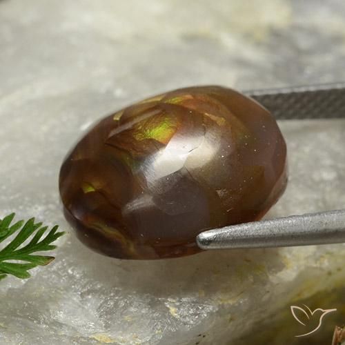 Fire Agate Gemstone in 13.2 x 11.9 mm Size for Sale, Fire Agate Stone in Multicolor Color