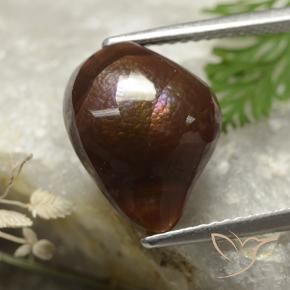 4.97 ct Multicolor Fire Agate Stone, Natural Fire Agate in Fancy Cabochon Shape for Sale
