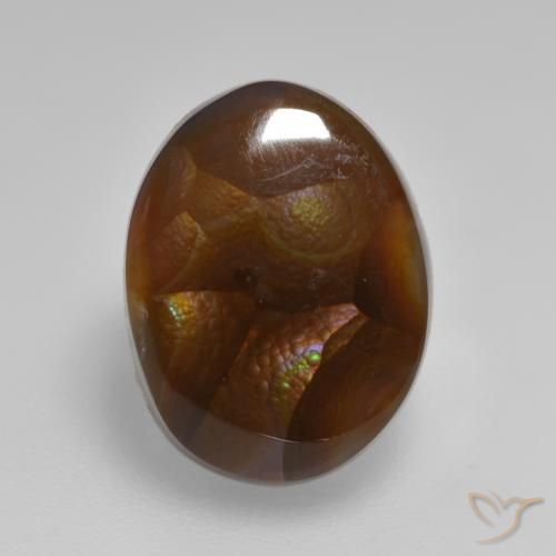 6.40ct Natural Multicolor Fire Agate, Oval, Opaque